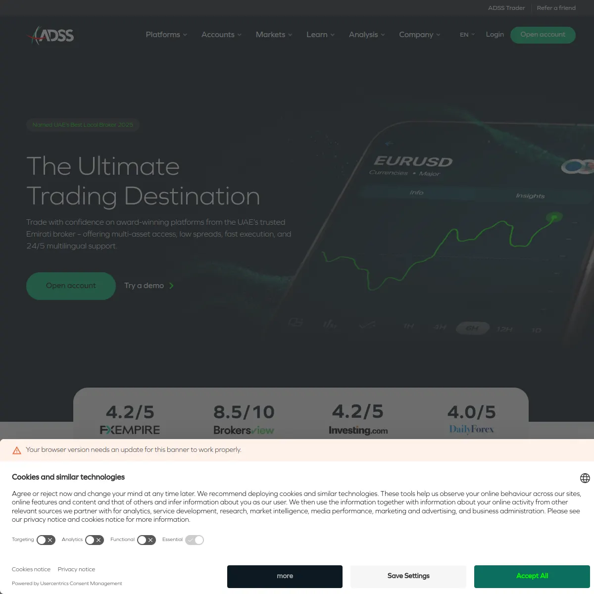 ADSS website screenshot
