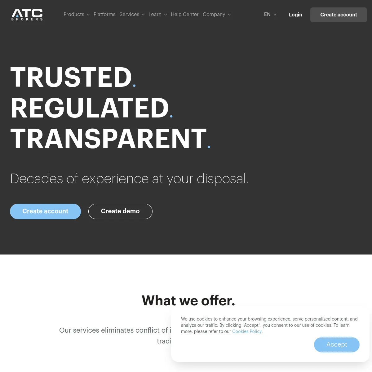 ATC Brokers website screenshot