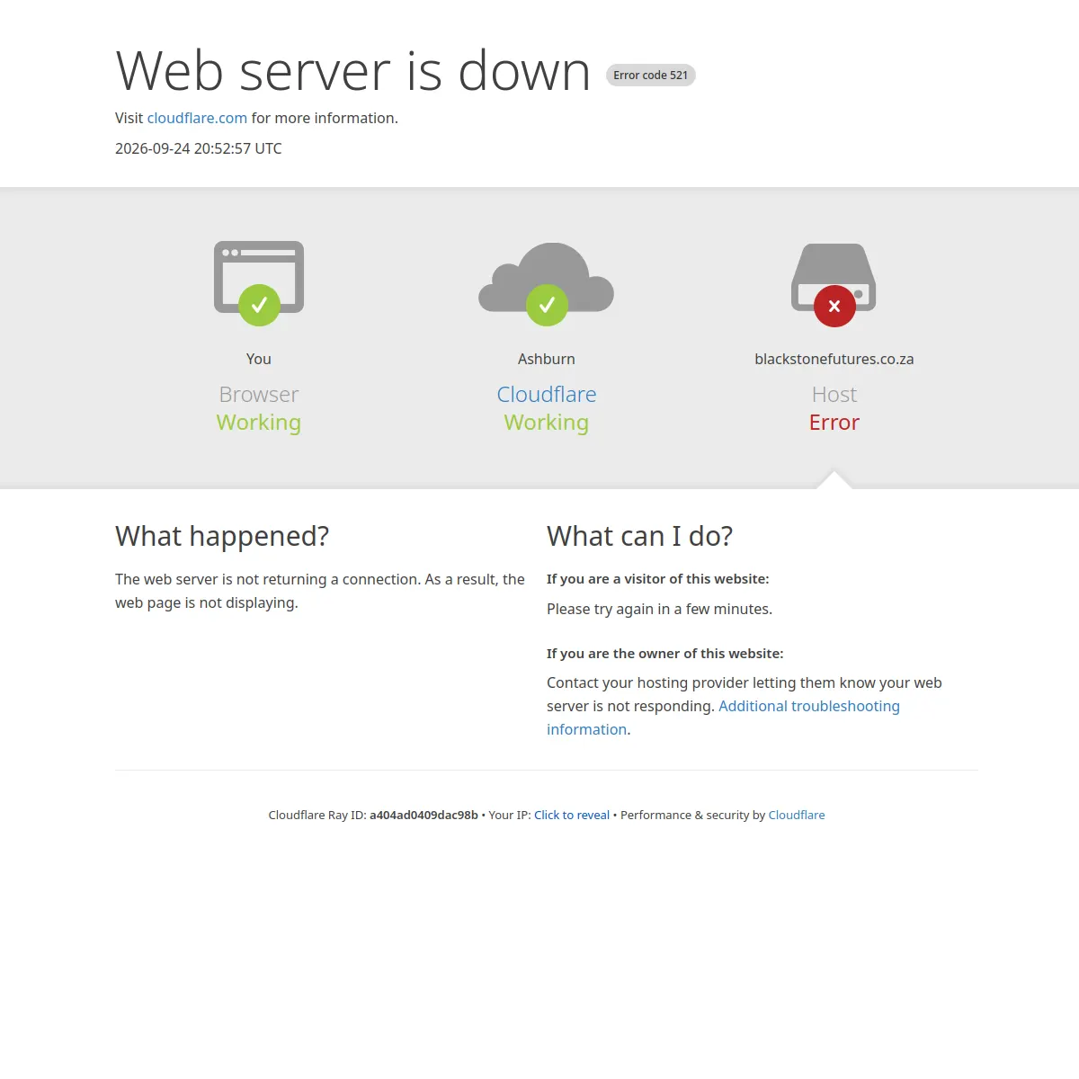 BlackStone Futures website screenshot