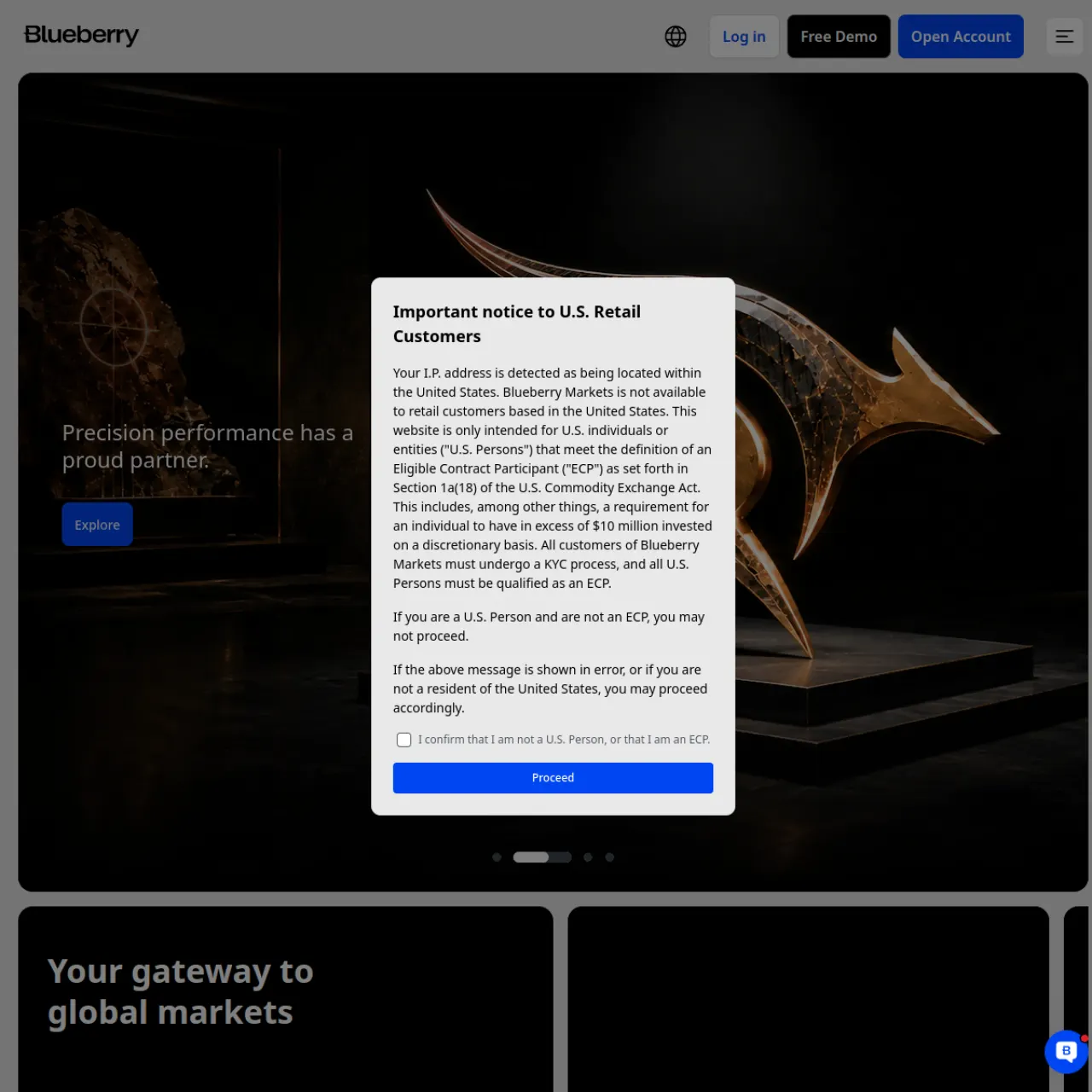 Blueberry Markets website screenshot