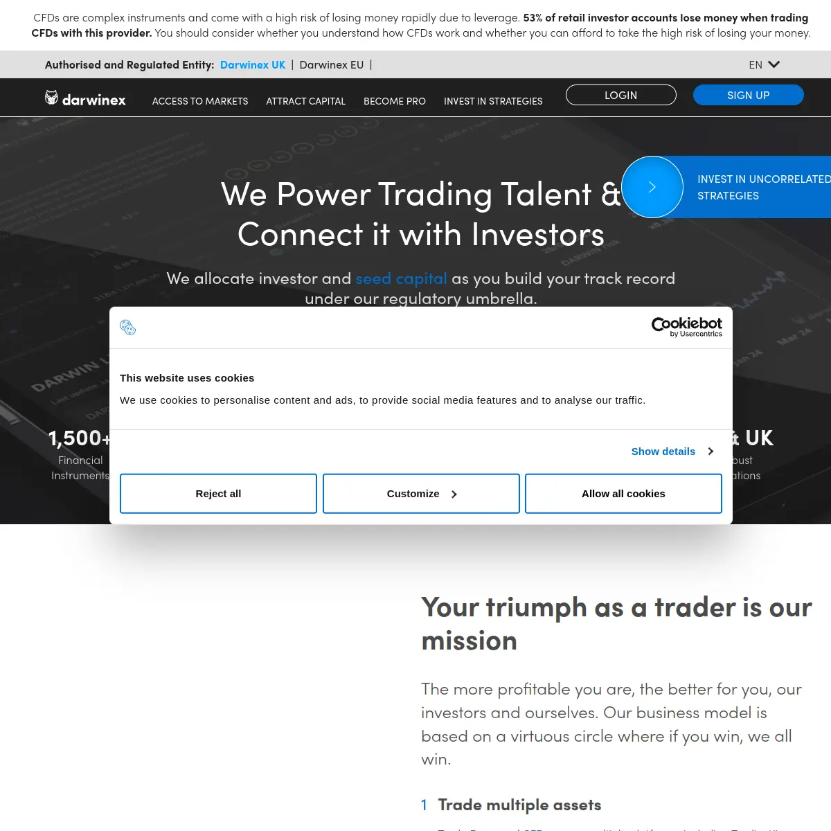 Darwinex website screenshot