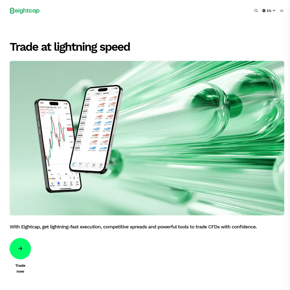 Eightcap broker website screenshot (May 22, 2026)