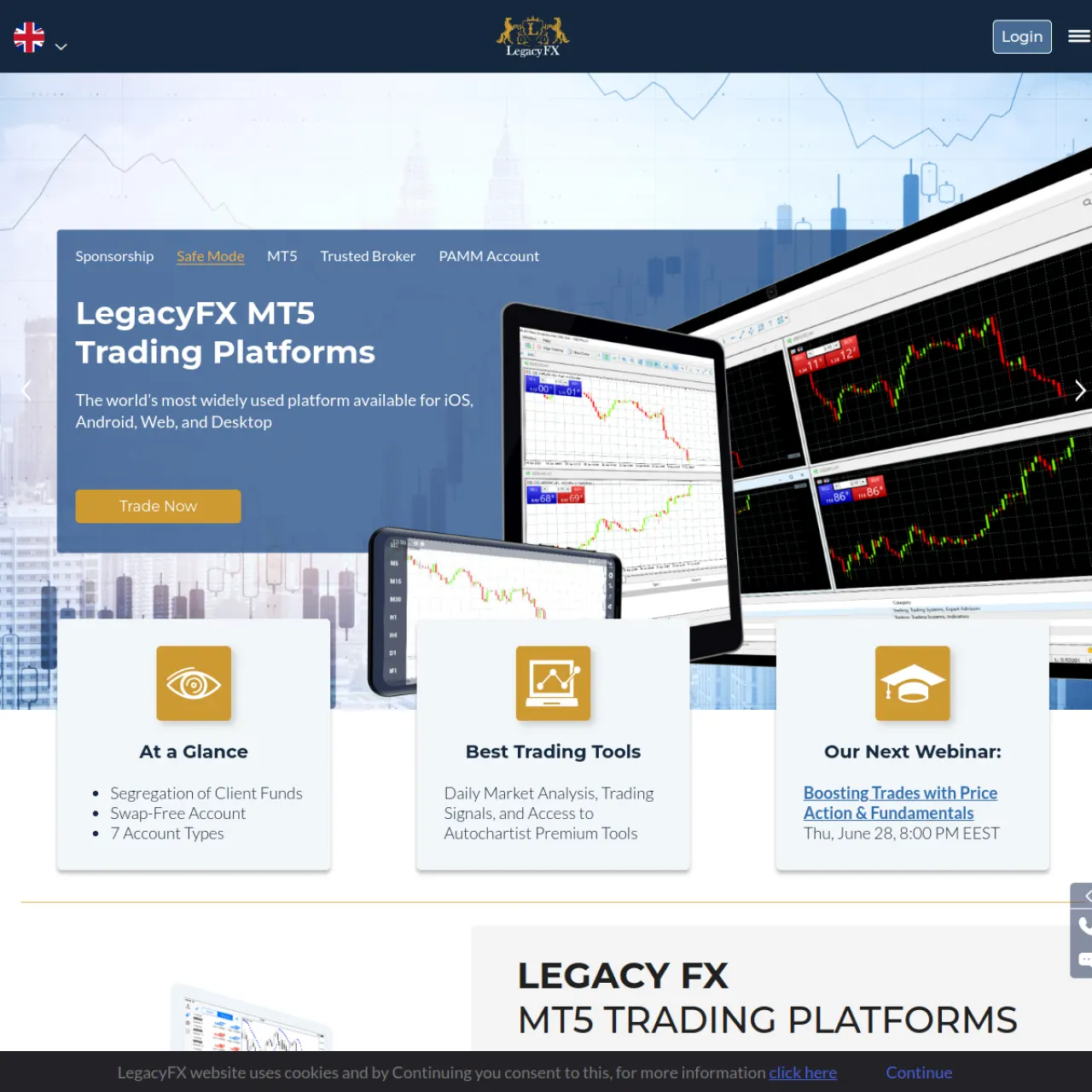 LegacyFX broker website screenshot — May 22, 2026