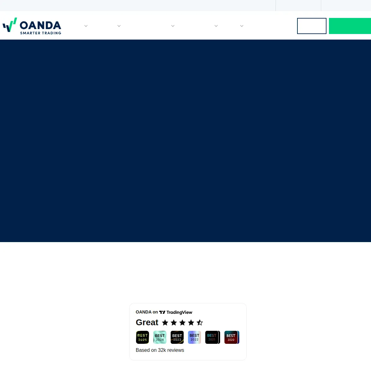 OANDA broker website screenshot — May 24, 2026