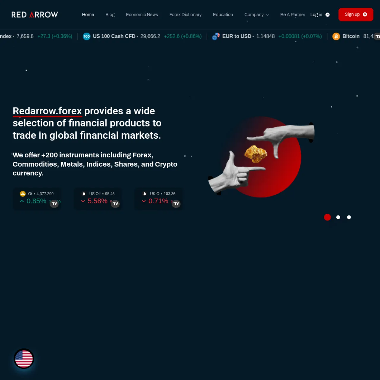 Red Arrow website screenshot