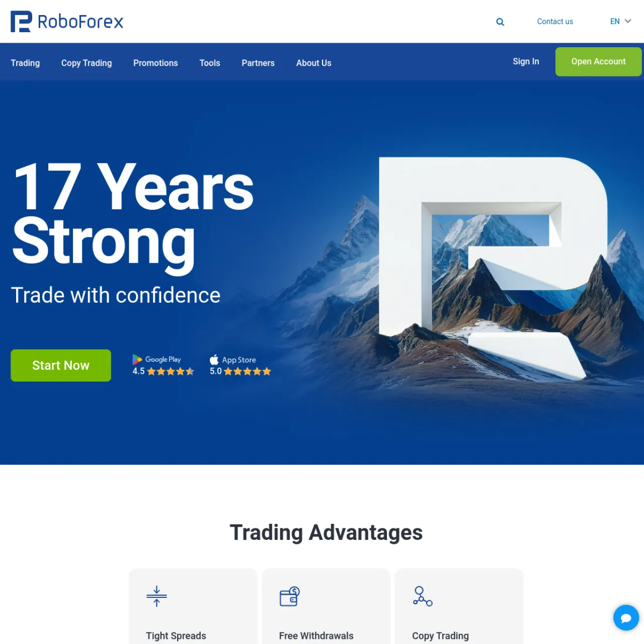 RoboForex website screenshot