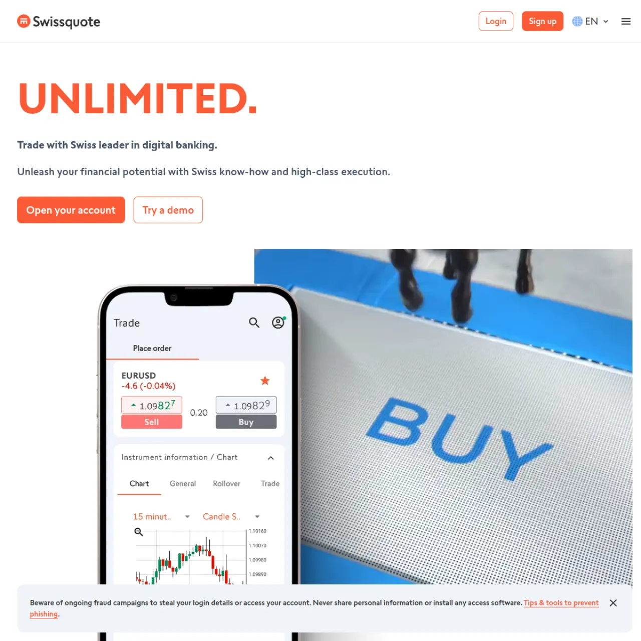Swissquote website screenshot