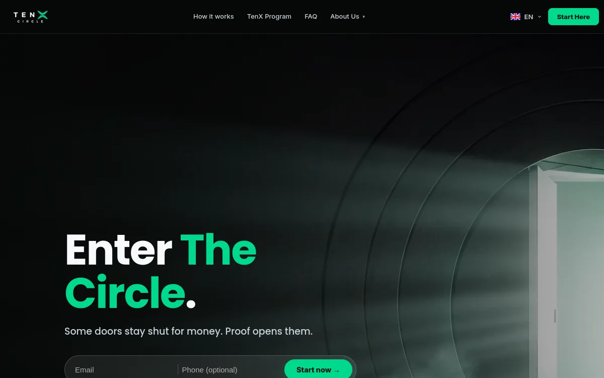 TenX Circle website screenshot