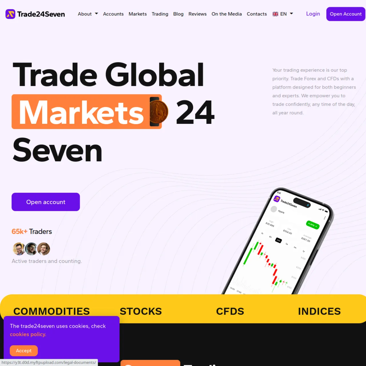 Trade24Seven website screenshot