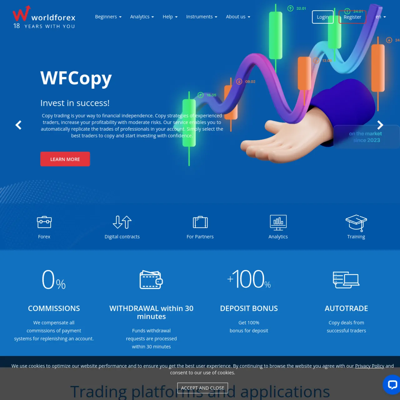 World Forex website screenshot